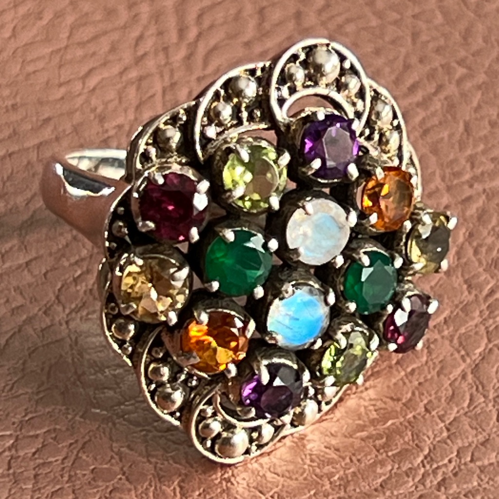Vintage Nicky Butler Multicolor Gemstone Sterling Ring